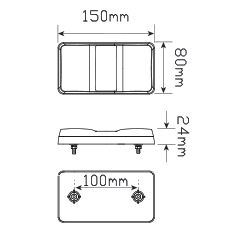 LED Autolamps 150BAR2 Stop/Tail/Indicator & Reflector 12 Volt, Twin Blister
