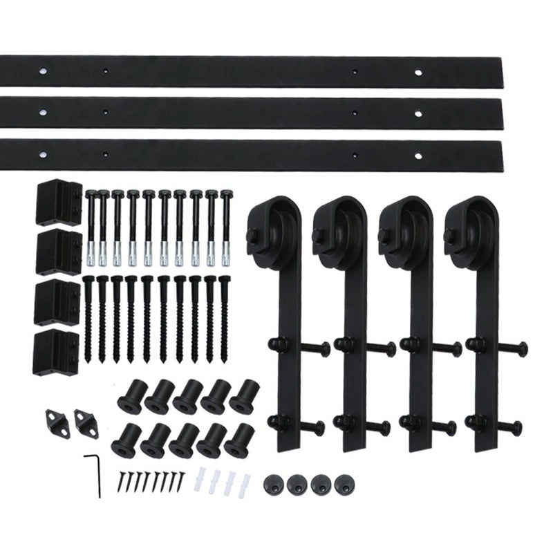 4m Antique Classic Style Double Sliding Barn Door Hardware Track Roller Kit