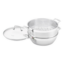 Scanpan Impact Multi Purpose Pan 28cm with Steamer Stew Braise Saute in Silver