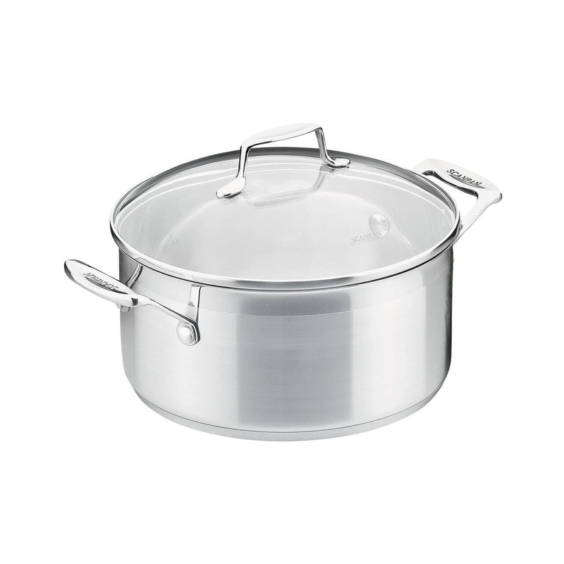 SCANPAN Impact 24cm 4.8L Dutch Oven with Lid Stainless Steel Pot Slow Stew