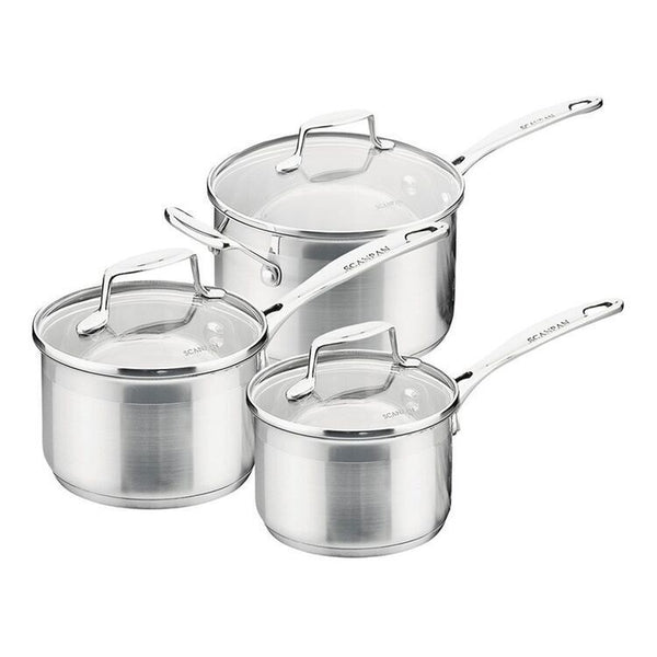 Scanpan 3-Piece Impact High Quality 18/10 Stainless Steel Cookset Pots