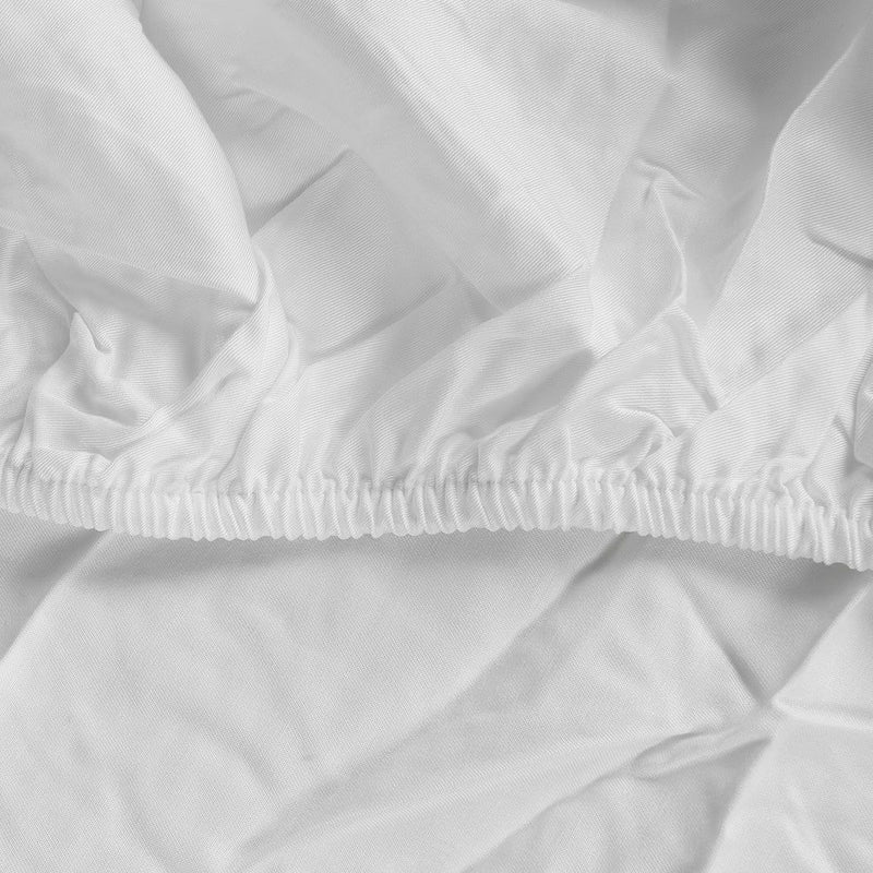 Dreamz Bamboo Sheet Set Fitted Pillowcase Queen Size White 4Pcs Set