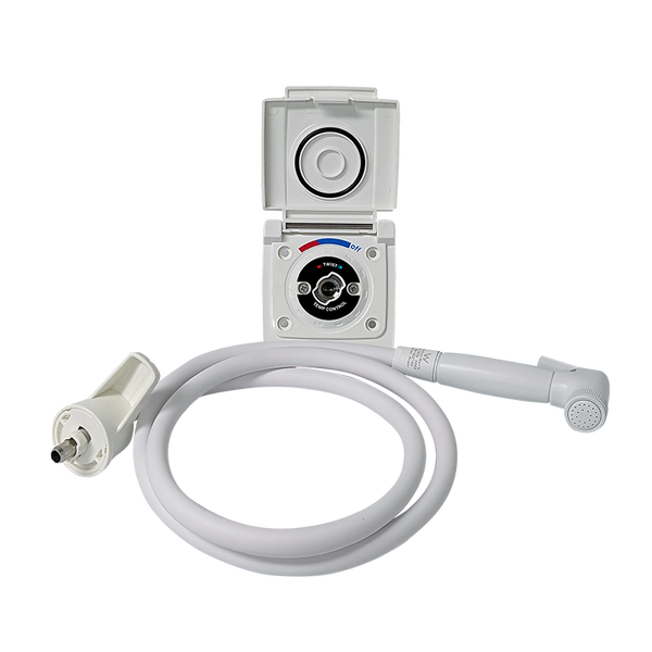 COAST RV External Camper Shower Point | White with 1.5Mtr Hose