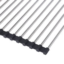 Toque Stainless-Steel Dish Drying Rack Over Sink Kitchen Foldable RollUp Mat