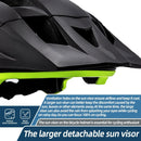 LED Bike Helmet Magnetic Goggles Sun Visor Green