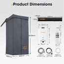 San Hima Shower Awning Tent Instant Fold-Out Ensuite & 8L Gas Hot Water Heater