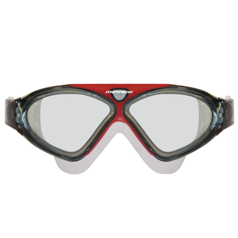 Mirage Lethal Red Adult Oversize Swimming Goggles with Silicone Ear Plugs