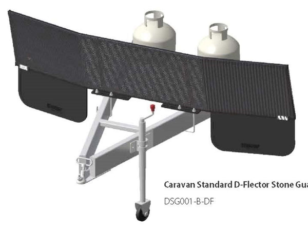 D-Flector Caravan Standard Stone Guard 2200mm - Angled (Special Aerospace Grade Heavy Duty Aluminum)