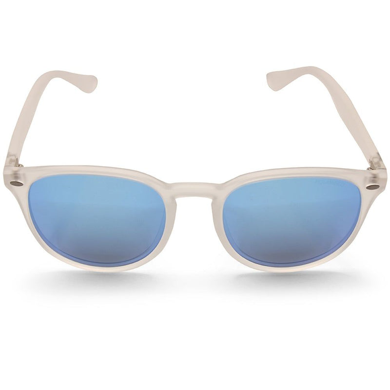 Dirty Dog Racoon Satin Crystal/Grey Blue Mirror Polarised Unisex Sunglasses