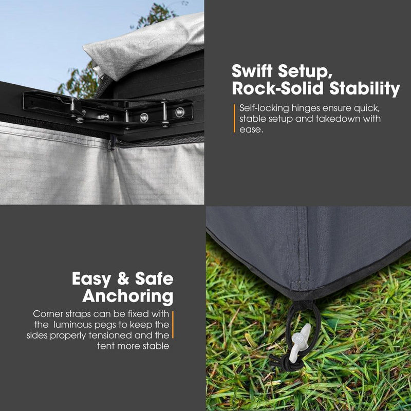 San Hima Dual Shower Awning Instant Fold-Out Ensuite Tent Camping Change Room