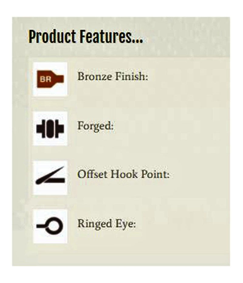 1 Box of Mustad 79640 Bronze French Viking Fishing Hooks