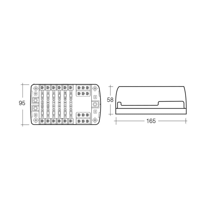 Narva 54450BL 12-Way Standard ATS Blade Fuse Or Plug-In Type Circuit Breaker Block (Blister pack of 1)