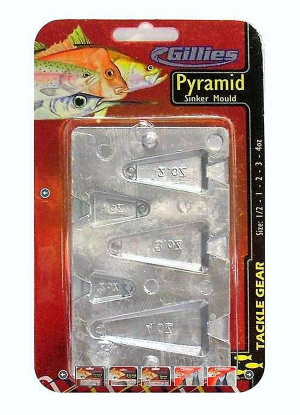 Gillies Pyramid Sinker Mould Combo - Makes 5 Different Pyramid Sinkers at a Time