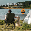 San Hima Folding Camping Chair Portable Outdoor Thick Padding Recliner Green