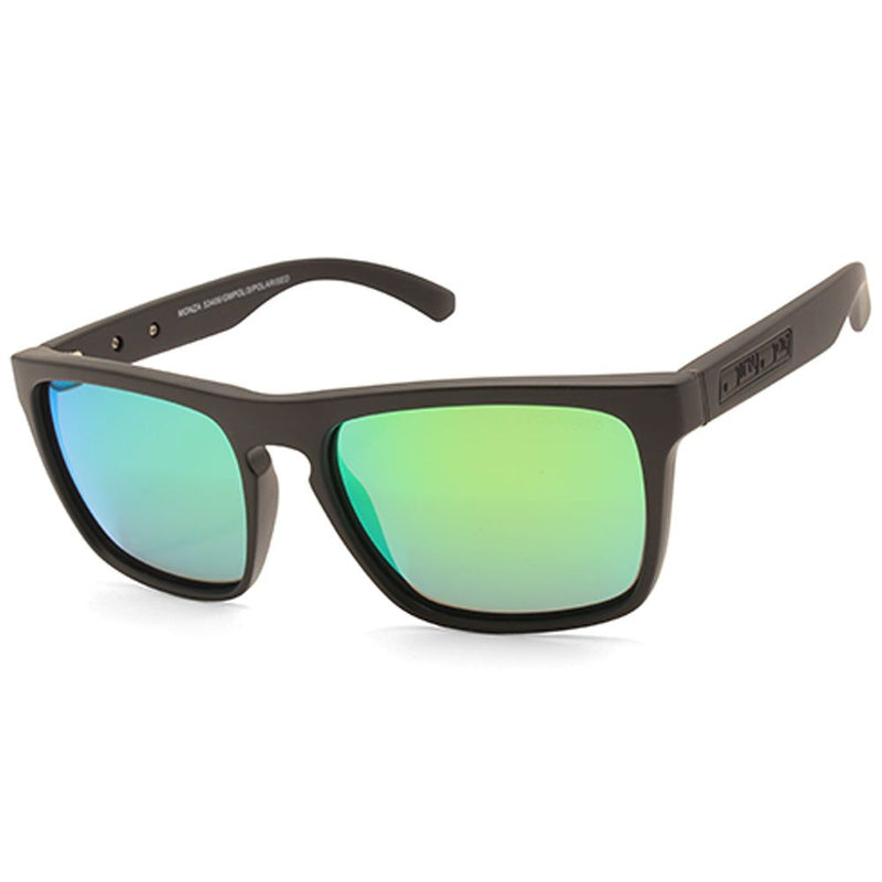 Dirty Dog Monza Matte Black/Green Mirror Polarised Unisex Sunglasses 53406