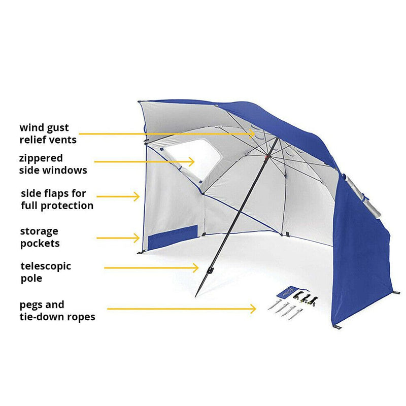 Large Beach Umbrella with Side Walls
