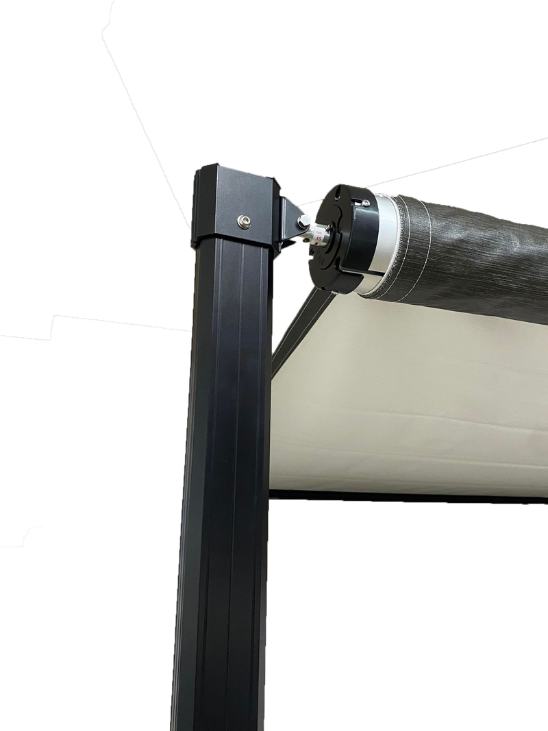 Luxury Awnings Roll Out Awning 18x8 ft Grey - Black Hardware Included