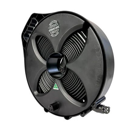 FLAT-OUT 9m Sullage Hose on Black Multi-Reel 32mm