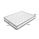 DreamZ Single Spring Mattress Medium Firm 5-Zone Support Breathable Fabric Cover