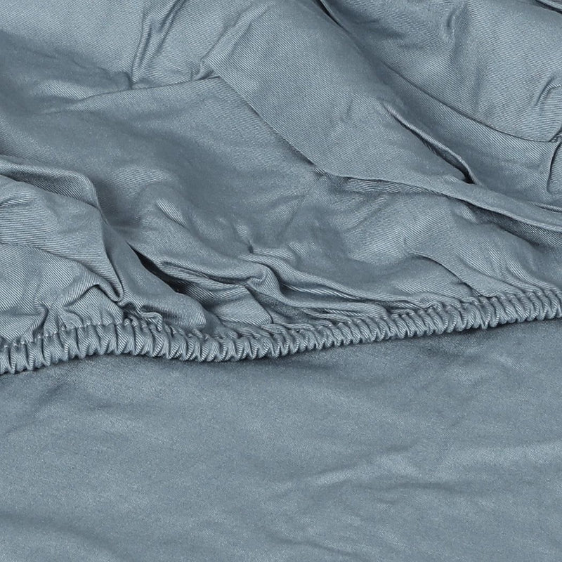 Dreamz Bamboo Sheet Set Fitted Pillowcase Queen Size Grey 4Pcs Set