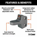CURT Rebellion XD Tongue Attachment (70mm Tow Ball / 4500kg)