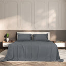 Dreamz Fitted Sheet Set Pillowcase Bamboo King Charcoal Summer 4Pcs