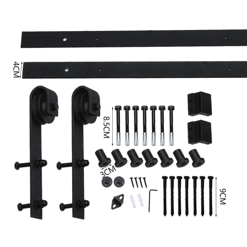 3m Antique Classic Style Double Sliding Barn Door Hardware Track Roller Kit