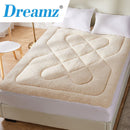 Dreamz Mattress Topper 100% Wool Underlay Reversible Mat Pad Protector Double