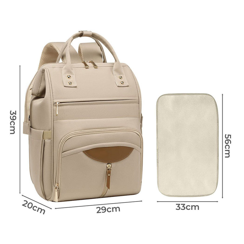 Bopeep Nappy Changing Bag Mummy Backpack Baby Diaper Bag Travel Waterproof Khaki