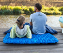 Double Air Mattress Inflatable Sleeping Pad Blue