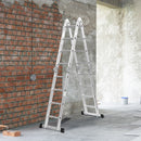 Traderight Multi Purpose Ladder Aluminium Folding Platform Extension Step 4.7m