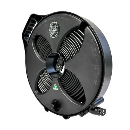 FLAT-OUT 9m Sullage Hose on Black Multi-Reel 25mm