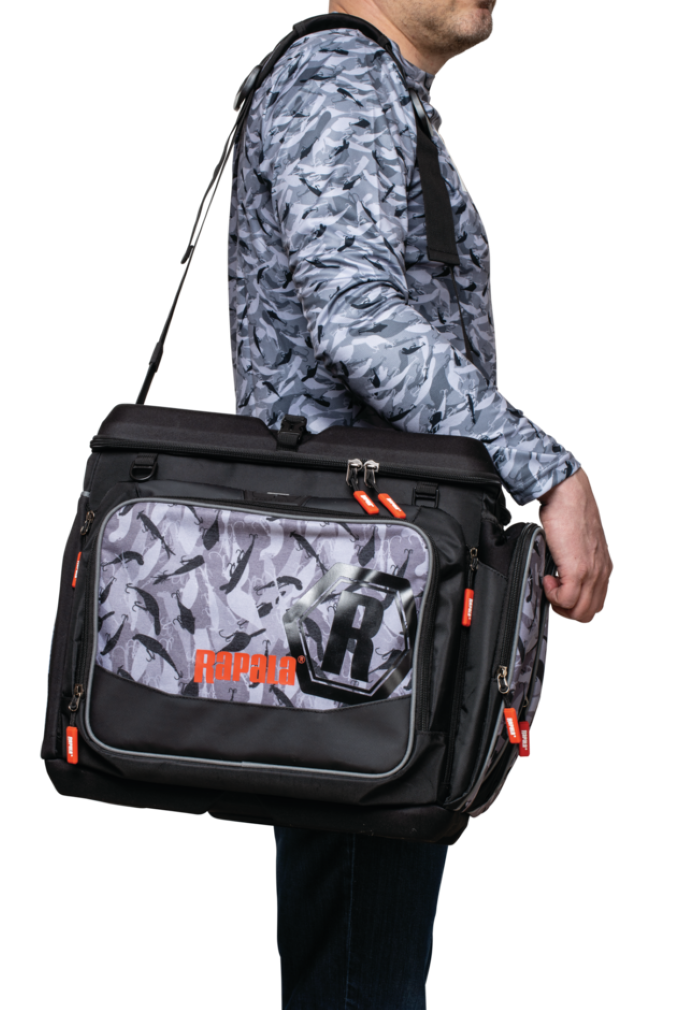 Rapala LureCamo Magnum Fishing Tackle Bag with Moulded Waterproof Bottom and Lid