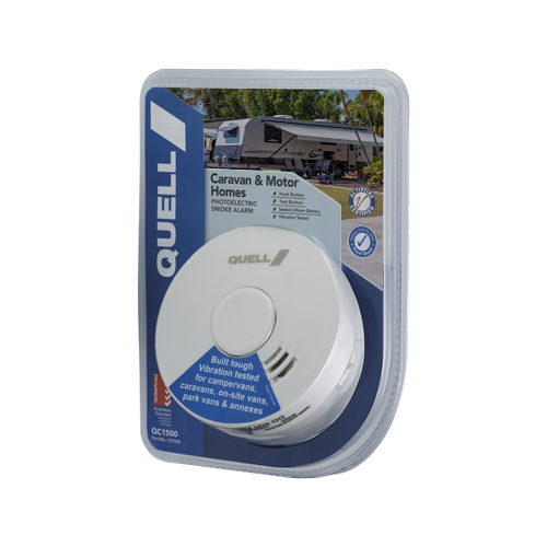 Quell Caravan & Motor Home Smoke Alarm, Photoelectric, 10yr Lithium Battery