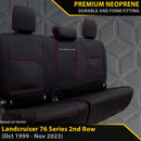 Razorback 4x4 GP6 Premium Neoprene Rear Row Seat Covers suitable for a Toyota Landcruiser 76 Series (Made to Order)