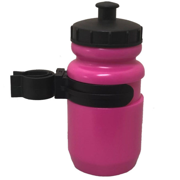 Bikes Up Kids Bike Water Bottle with Clip Pink
