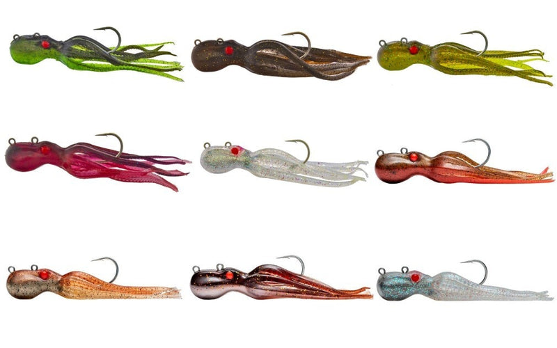 4" Mustad Mini InkVader Tenya 20g Octopus Soft Bait Fishing Lure - Red Eye