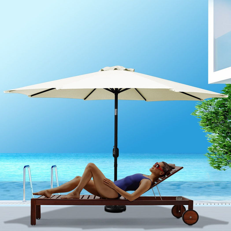 Traderight Group  Mountview Outdoor Patio Aluminum Tiltable Solar Umbrella Beach Sun Shade Shelter