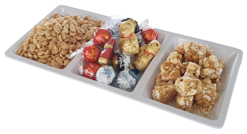 White Melamine Serving Plate 3 Section