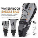 Waterproof 10L Reflective Bike Saddle Bag Gray