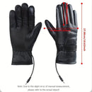 Winter Warm USB Heated Gloves - Touch Screen, Waterproof, Black