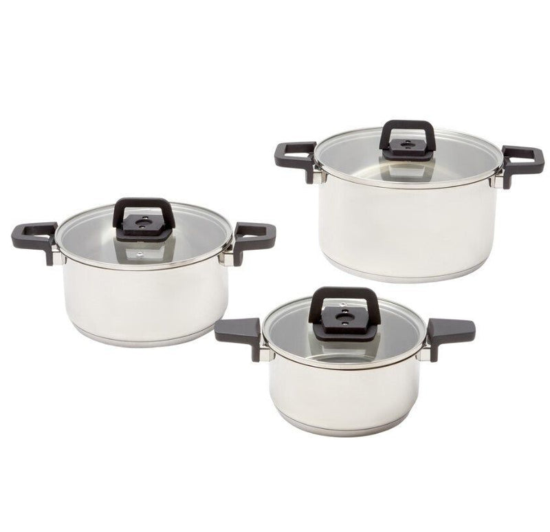 Westinghouse 3PC Stainless Steel Nesting Pot & Pan Set