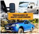 Pair Extendable Towing Mirrors for Gen1 Mitsubishi Triton MQ/MR 2015 -  2024 Black