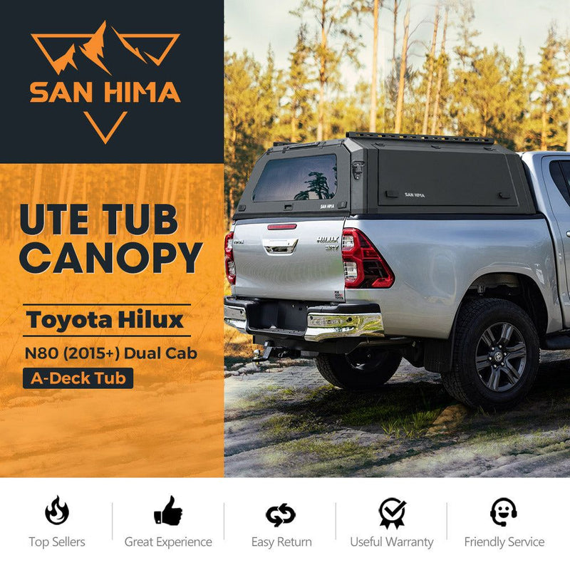 San Hima UTE Steel Canopy For Toyota Hilux N80 2015-On Dual Cab - A Deck Only