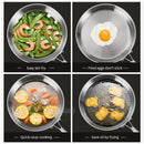 20cm Tri-Ply 304 Stainless Steel Frying Pan Uncoated Silver