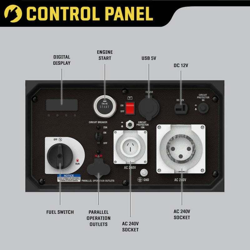 MaxWatt MX6000IS Electric Start Digital Inverter Generator