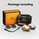 San Hima 2xLED Camping Lantern Light Rechargeable w/ Lithium Battery Amber White