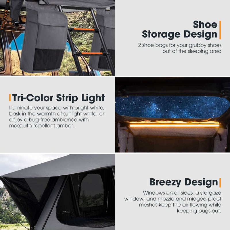 San Hima Jervis Rooftop Tent Hardshell With Ladder Camping 4WD 4x4