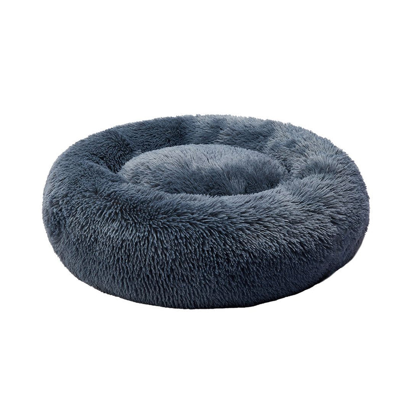 Pawz Pet Bed Cat Dog Donut Nest Calming Kennel Cave Deep Sleeping Dark Grey 3XL