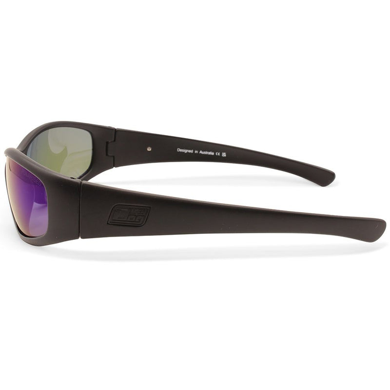 Dirty Dog Buzzer Satin Satin Black/Blue Mirror Men's Polarised Sunglasses